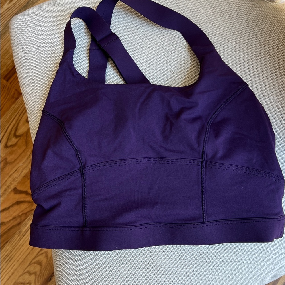 Lululemon purple practice longline eggplant luxtreme strappy  bra